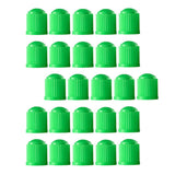 Maxbell 25 Pieces Car Tire Valve Stem Caps with Rubber Ring for Motorcycles Green