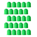Maxbell 25 Pieces Car Tire Valve Stem Caps with Rubber Ring for Motorcycles Green