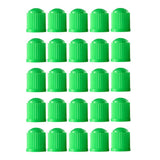Maxbell 25 Pieces Car Tire Valve Stem Caps with Rubber Ring for Motorcycles Green