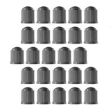 Maxbell 25 Pieces Car Tire Valve Stem Caps with Rubber Ring for Motorcycles Gray