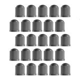 Maxbell 25 Pieces Car Tire Valve Stem Caps with Rubber Ring for Motorcycles Gray