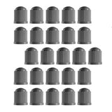 Maxbell 25 Pieces Car Tire Valve Stem Caps with Rubber Ring for Motorcycles Gray