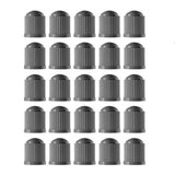 Maxbell 25 Pieces Car Tire Valve Stem Caps with Rubber Ring for Motorcycles Gray