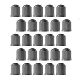 Maxbell 25 Pieces Car Tire Valve Stem Caps with Rubber Ring for Motorcycles Gray