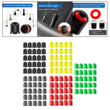 Maxbell 25 Pieces Car Tire Valve Stem Caps with Rubber Ring for Motorcycles Black