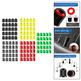 Maxbell 25 Pieces Car Tire Valve Stem Caps with Rubber Ring for Motorcycles Black