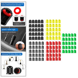 Maxbell 25 Pieces Car Tire Valve Stem Caps with Rubber Ring for Motorcycles Black