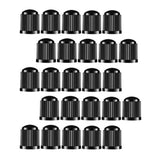 Maxbell 25 Pieces Car Tire Valve Stem Caps with Rubber Ring for Motorcycles Black