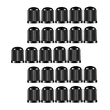Maxbell 25 Pieces Car Tire Valve Stem Caps with Rubber Ring for Motorcycles Black