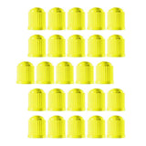 Maxbell 25 Pieces Car Tire Valve Stem Caps with Rubber Ring for Motorcycles Yellow
