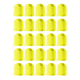 Maxbell 25 Pieces Car Tire Valve Stem Caps with Rubber Ring for Motorcycles Yellow