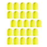Maxbell 25 Pieces Car Tire Valve Stem Caps with Rubber Ring for Motorcycles Yellow