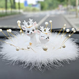 Maxbell Deer Figurines Animal Statue Gifts Crafts for Living Room Bedroom Cafe White