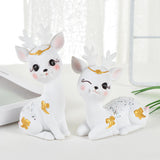 Maxbell Deer Figurines Animal Statue Gifts Crafts for Living Room Bedroom Cafe White