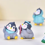Maxbell 6 Pieces Little Penguin Figurines Miniature Figurines for Car Dashboard