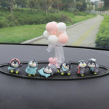Maxbell 6 Pieces Little Penguin Figurines Miniature Figurines for Car Dashboard