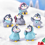 Maxbell 6 Pieces Little Penguin Figurines Miniature Figurines for Car Dashboard