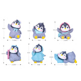 Maxbell 6 Pieces Little Penguin Figurines Miniature Figurines for Car Dashboard