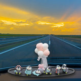 Maxbell 6 Pieces Little Penguin Figurines Miniature Figurines for Car Dashboard