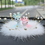 Maxbell Deer Figurines Animal Statue Gifts Crafts for Living Room Bedroom Cafe Blue Pink