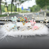Maxbell Deer Figurines Animal Statue Gifts Crafts for Living Room Bedroom Cafe Blue Pink