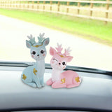 Maxbell Deer Figurines Animal Statue Gifts Crafts for Living Room Bedroom Cafe Blue Pink