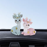 Maxbell Deer Figurines Animal Statue Gifts Crafts for Living Room Bedroom Cafe Blue Pink