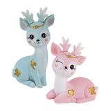 Maxbell Deer Figurines Animal Statue Gifts Crafts for Living Room Bedroom Cafe Blue Pink