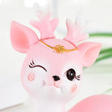 Maxbell Deer Figurines Animal Statue Gifts Crafts for Living Room Bedroom Cafe Blue Pink