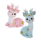 Maxbell Deer Figurines Animal Statue Gifts Crafts for Living Room Bedroom Cafe Blue Pink