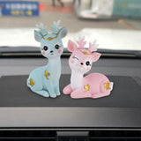 Maxbell Deer Figurines Animal Statue Gifts Crafts for Living Room Bedroom Cafe Blue Pink