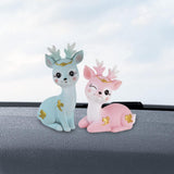 Maxbell Deer Figurines Animal Statue Gifts Crafts for Living Room Bedroom Cafe Blue Pink