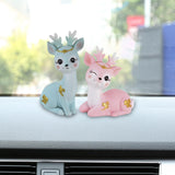 Maxbell Deer Figurines Animal Statue Gifts Crafts for Living Room Bedroom Cafe Blue Pink