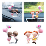 Maxbell Little Cartoon Couples Figurines Resin Decorative with Balloon Table Top Kiss