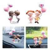 Maxbell Little Cartoon Couples Figurines Resin Decorative with Balloon Table Top Kiss