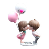 Maxbell Little Cartoon Couples Figurines Resin Decorative with Balloon Table Top Kiss