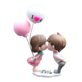 Maxbell Little Cartoon Couples Figurines Resin Decorative with Balloon Table Top Kiss