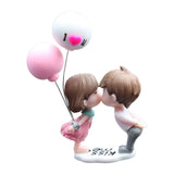 Maxbell Little Cartoon Couples Figurines Resin Decorative with Balloon Table Top Kiss