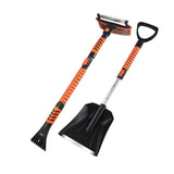 Maxbell 2Pcs Car Extendable Snow Shovel and Ice Scraper with Brush Multifunctional