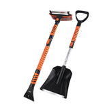Maxbell 2Pcs Car Extendable Snow Shovel and Ice Scraper with Brush Multifunctional
