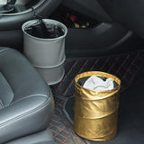 Maxbell Car Trash can artificial Leather Garbage Bin Waste Basket Rubbish Bin for Truck Grey