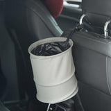 Maxbell Car Trash can artificial Leather Garbage Bin Waste Basket Rubbish Bin for Truck Grey