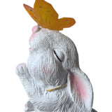 Maxbell Fairy Garden Figurine Solar Night Light Decor Rabbit Statue White