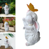 Maxbell Fairy Garden Figurine Solar Night Light Decor Rabbit Statue White