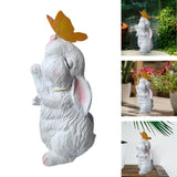 Maxbell Fairy Garden Figurine Solar Night Light Decor Rabbit Statue White