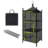 Maxbell Multi Layers Hanging Drying Rack Net Foldable Lightweight (Black) green