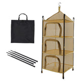 Maxbell Multi Layers Hanging Drying Rack Net Foldable Lightweight (Black) camel