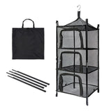 Maxbell Multi Layers Hanging Drying Rack Net Foldable Lightweight (Black) black