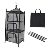 Maxbell Multi Layers Hanging Drying Rack Net Foldable Lightweight (Black) black