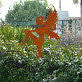 Maxbell Iron Silhouette Statue Lawn Ground Arts Sculpture Crafts for Outdoor Outside Style B